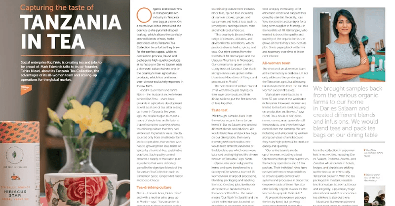 Jahazi Magazine: Capturing the taste of Tanzania in tea - Kazi Yetu