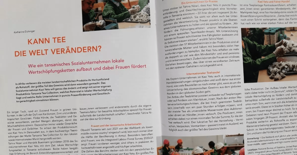 Frauensolidarität: Can Tea Change The World? - Kazi Yetu