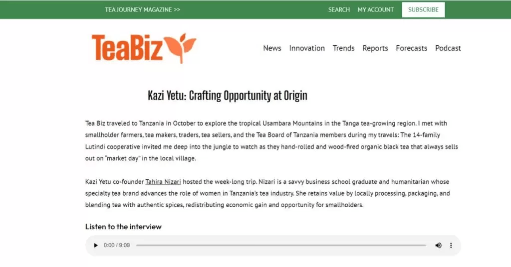 Tea Biz: Kazi Yetu – Crafting Opportunity at Origin - Kazi Yetu