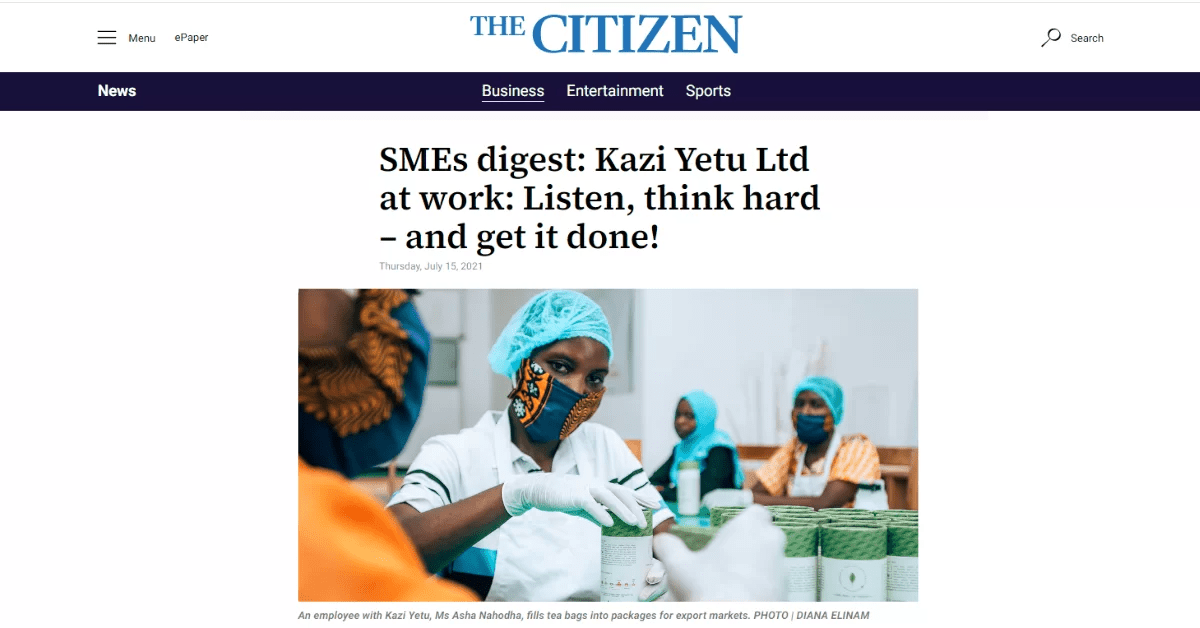 The Citizen: Kazi Yetu Ltd at work: Listen, think hard – and get it done! - Kazi Yetu