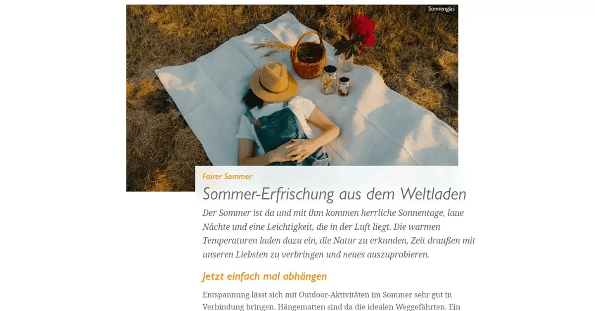 Weltladendachverband: Fair summer refreshments - Kazi Yetu