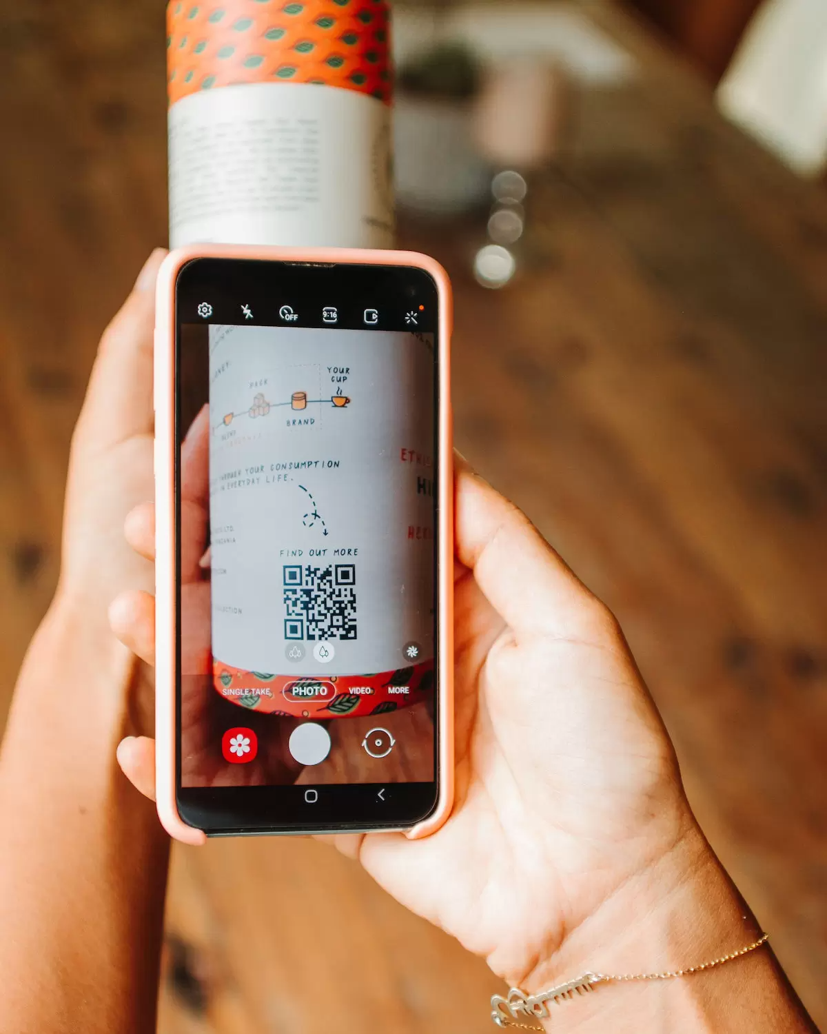 QR code at Africa Tea Collection packagings to trace the full journey of the product