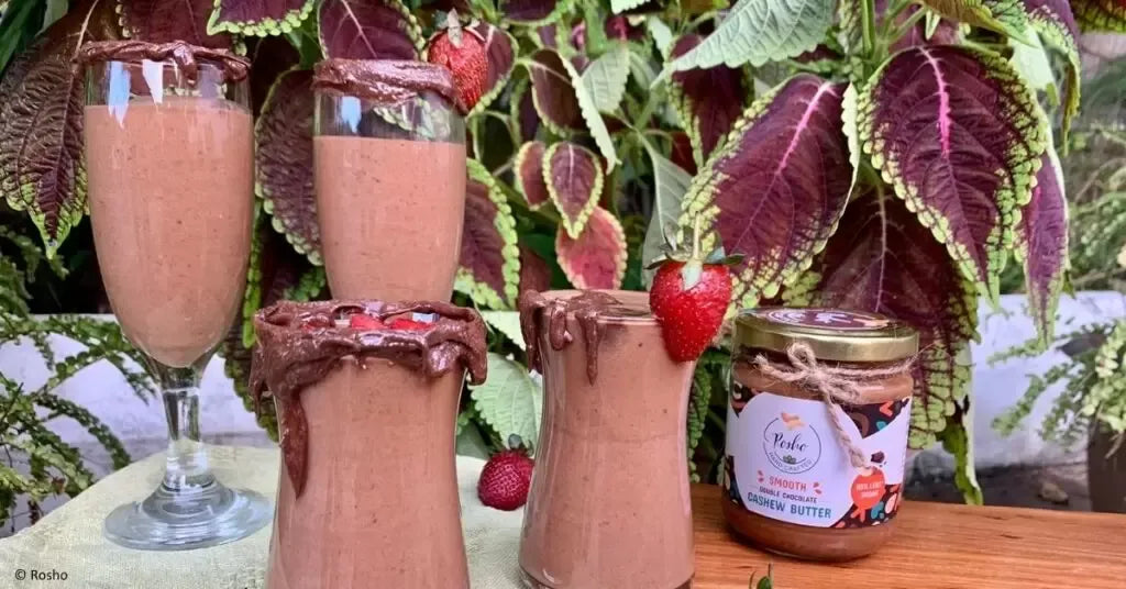 Super wholesome ‘rosho cashew butter smoothie