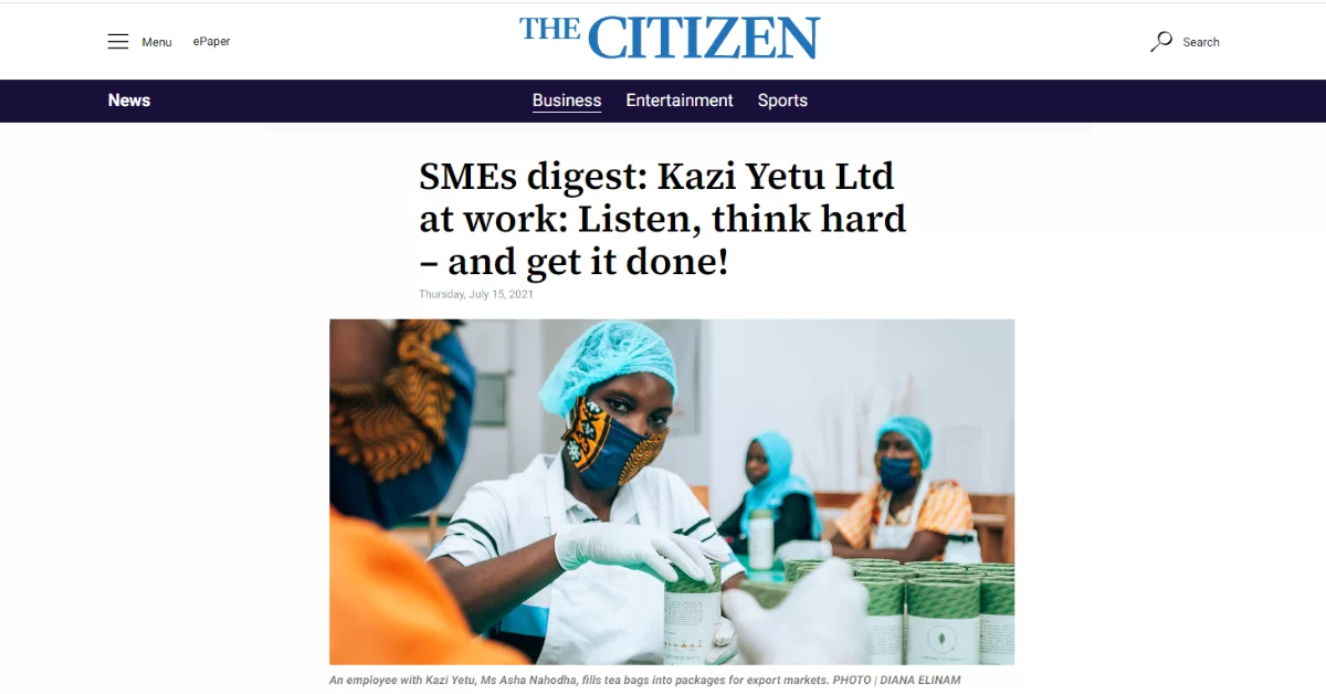 The Citizen: Kazi Yetu Ltd at work: Listen, think hard – and get it done!