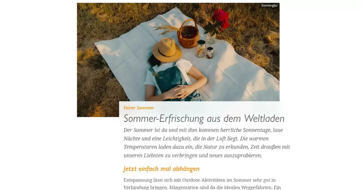 Weltladendachverband: Fair summer refreshments