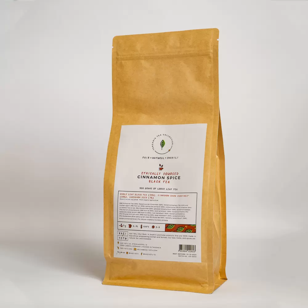 Product picture of handcrafted Cinnamon Spice black tea blend 500 gram loose leaf paper bag