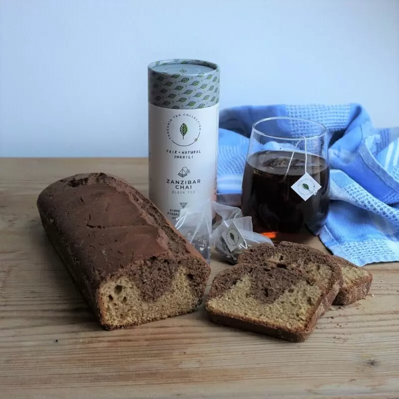 Zanzibar Chai tea and Zanzibar Chai infused marble cake