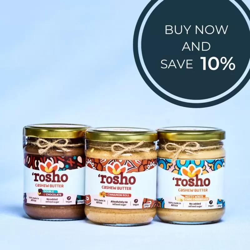 Three rosho cashew butter jars minus 10 percent